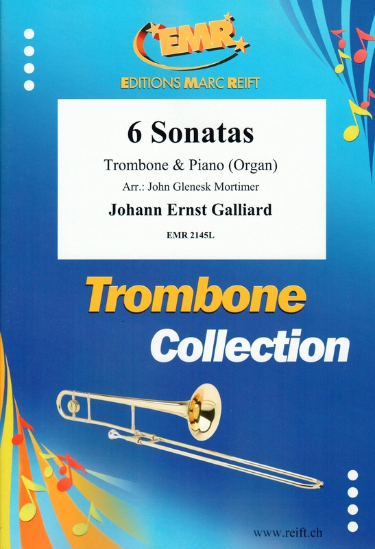 Johann Ernst Galliard: Six Sonatas for Trombone - 6 sonat komplet - nuty na puzon i fortepian