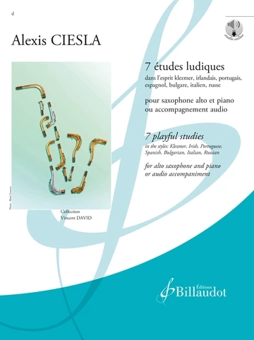 Alexis Ciesla: 7 Etudes Ludiques pour Saxophone Alto et Piano (+ audio online) - nuty na saksofon altowy i fortepian