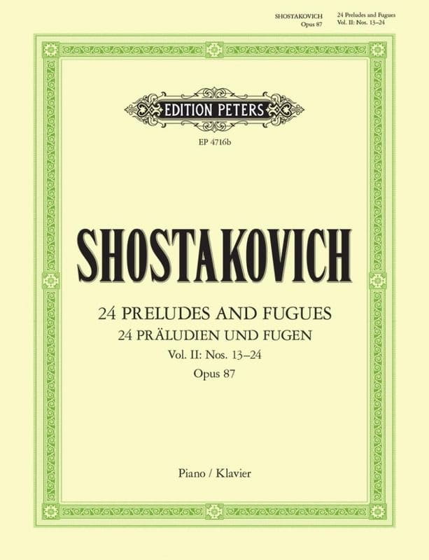 Dmitrij Szostakowicz: 24 Preludes and Fugues op. 87 Book 2 Nos. 13-24 - 24 preludia i fugi część 2 numer 13-24 - nuty na fortepian solo