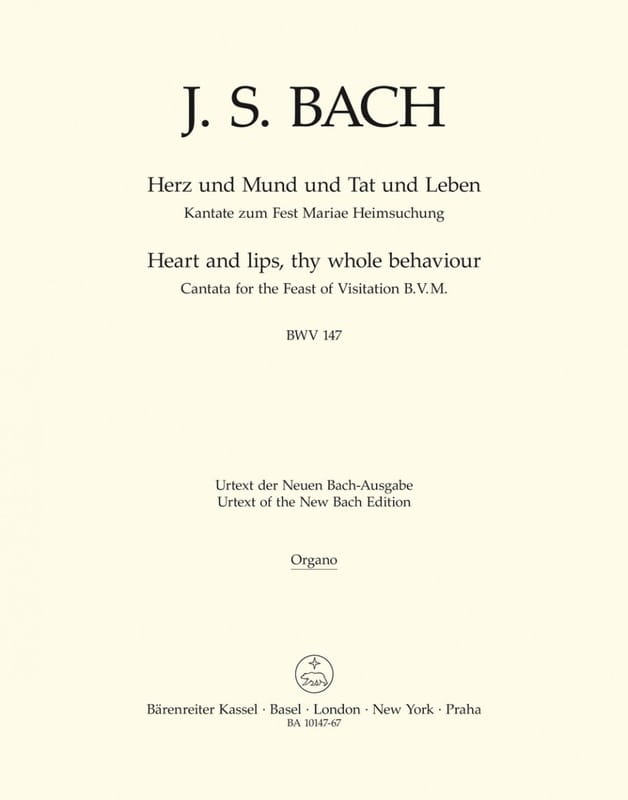 J.S. Bach: Herz und Mund und Tat und Leben - Heart and lips, thy whole behaviour BWV 147 for Organ - nuty na organy