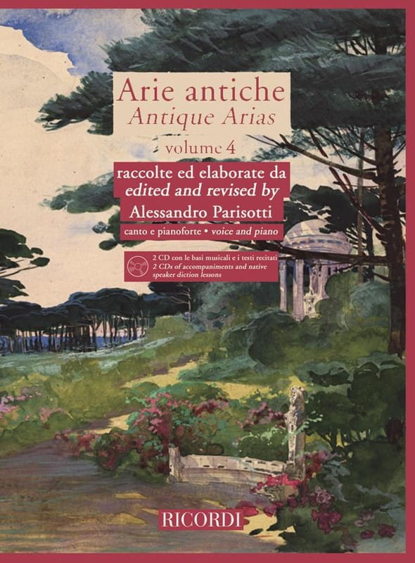 Arie Antiche per canto e pianoforte 4 - Antique Arias for Voice and Piano 4 - Alessandro Parisotti (+ 2 płyty CD) - nuty na głos z fortepianem