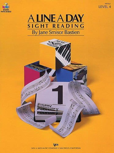 Jane Smisor Bastien: A Line A Day Sight Reading Level 4 - podstawowe ćwiczenia z czytania nut na fortepian