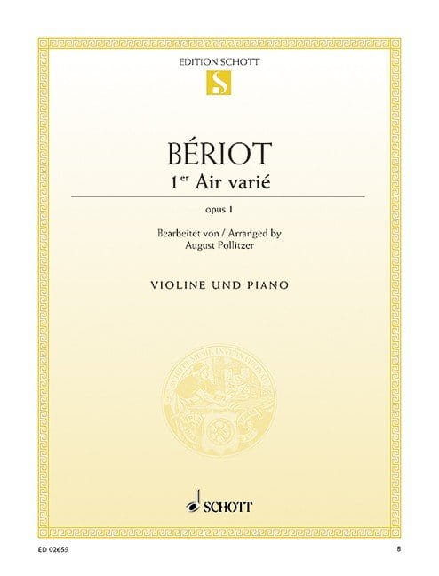 Charles-Auguste de Bériot, August Pollitzer: Air varie op. 1 violin und piano - Aria z wariacjami d-moll na skrzypce i fortepian op. 1