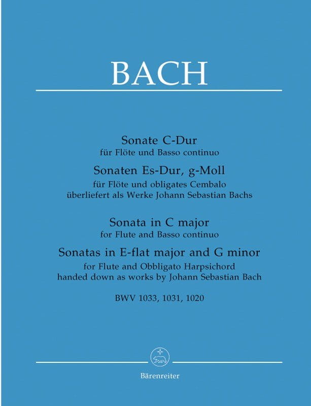 Jan Sebastian Bach - Sonata fletowa C-dur BWV 1033, Sonata fletowa Es-dur BWV 1031, Sonata fletowa g-moll BWV 1020 - Alfred Dürr