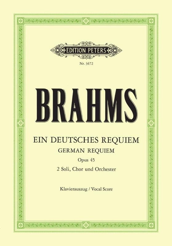 Johannes Brahms: Ein deutsches Requiem Op. 45 - Niemieckie Requiem - nuty na chór + wyciąg fortepianowy