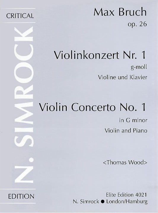 Max Bruch: Violin Concerto No. 1 in G minor op. 26 - 1 koncert skrzypcowy g-moll op. 26 - nuty na skrzypce i fortepian