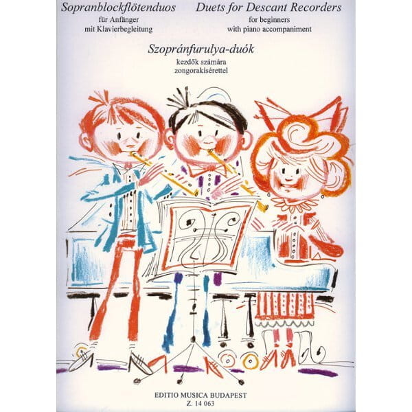 Duets for Descant Recorders for Beginners - Malina János - duety na flety proste dla początkujących z fortepianem