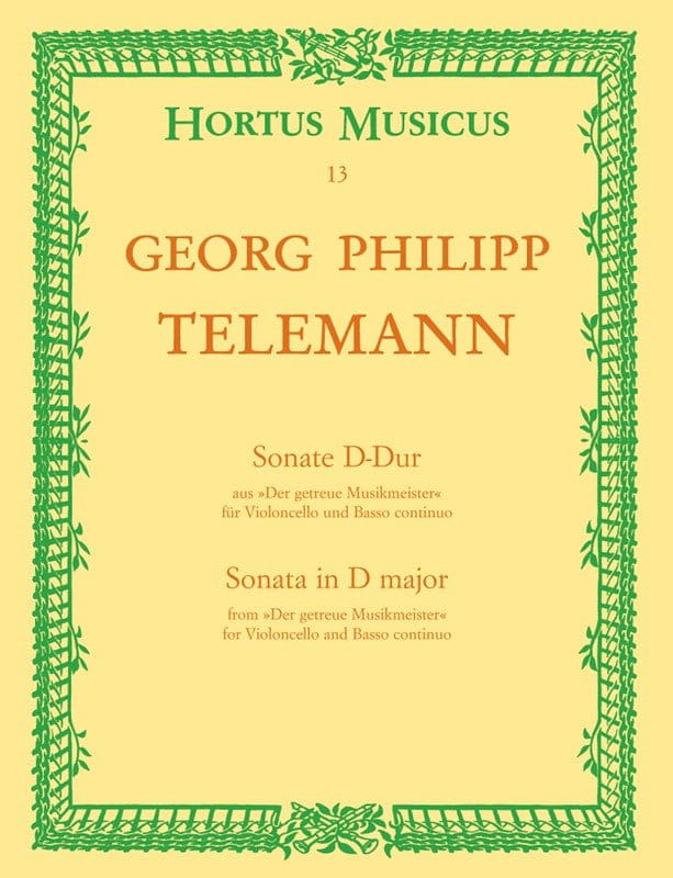 Georg Philipp Telemann - Sonata in D major from 'Der getreue Musikmeiseter' - sonata D-dur na wiolonczelę i basso continuo