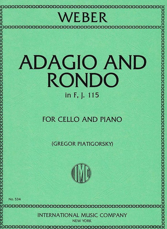 Carl Maria von Weber - Adagio and Rondo in F, J. 115 for Cello and Piano - nuty na wiolonczelę z fortepianem