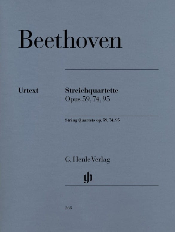 Ludwig van Beethoven: Streichquartette - String Quartets - Paul Mies - pięć kwartetów smyczkowych op. 59 (1, 2, 3), op. 74, op. 95 - nuty na kwartet s