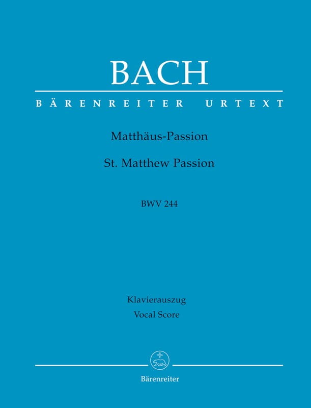 Jan Sebastian Bach - St. Matthew Passion BWV 244 - Pasja wg św. Mateusza - nuty na chór SATB z fortepianem