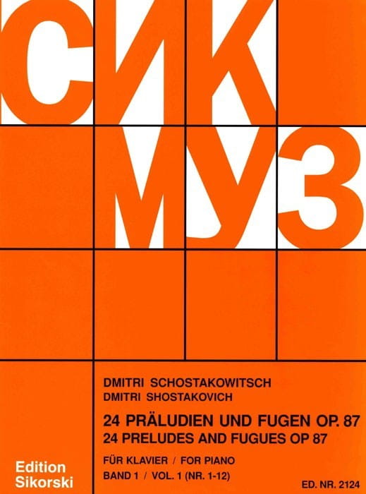 Dymitr Szostakowicz: 24 Praludien und Fugen fur Klavier op. 87 - Preludes and Fugues - 24 preludia i fugi część 1 numer 1-12 - nuty na fortepian solo