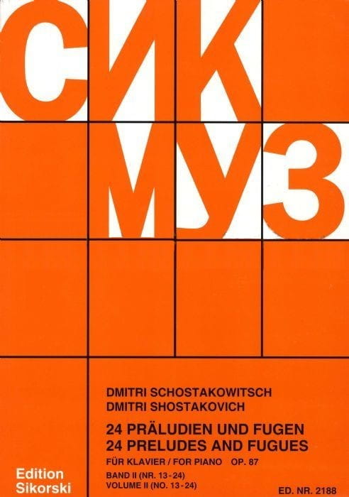 Dymitr Szostakowicz: 24 Praludien und Fugen fur Klavier op. 87 - Preludes and Fugues - 24 preludia i fugi część 2 numery 13-24 - nuty na fortepian sol