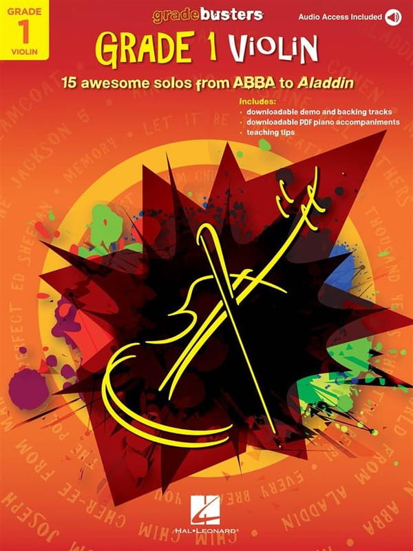Gradebusters: Grade 1 Violin - 15 awesome solos from ABBA to Aladdin (+ audio online) - nuty na skrzypce z fortepianem