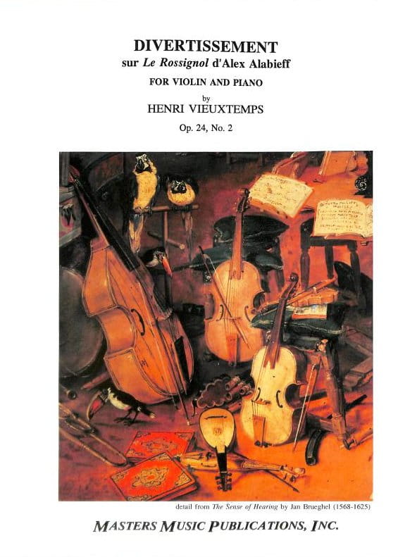 Henri Vieuxtemps: Divertissement sur Le Rossignol d' Alex Alabieff op. 24 no. 2 for violin and piano - nuty na skrzypce i fortepian
