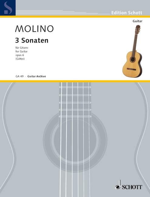 Francesco Molino: 3 Sonaten op. 6 fur Gitarre - nuty na gitarę klasyczną