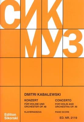 Dmitrij Kabalewski: Konzert fur Violine und Orchester op. 48 - Concerto for Violin and Orchestra - nuty na skrzypce i fortepian