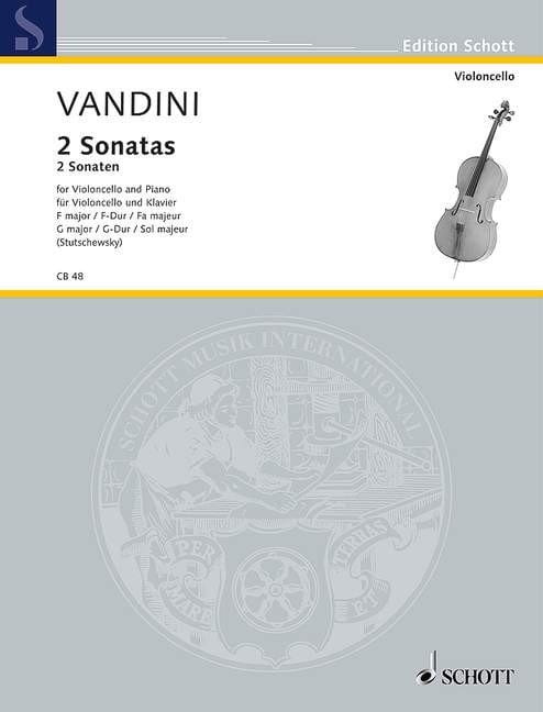 Antonio Vandini - 2 sonaty wiolonczelowe F-dur i G-dur - nuty na wiolonczelę z fortepianem