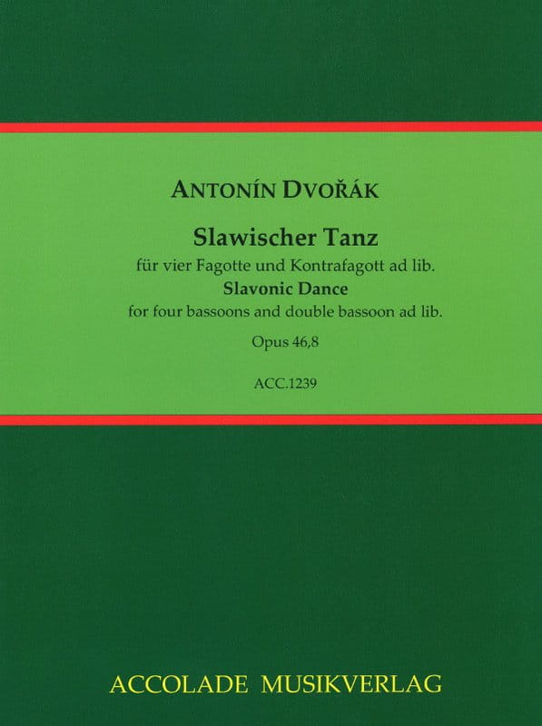 Antonin Dvorak: Slawischer Tanz - Slavonic Dance for Four Bassoons op. 46 no. 8 - Taniec słowiański g-moll - nuty na cztery fagoty