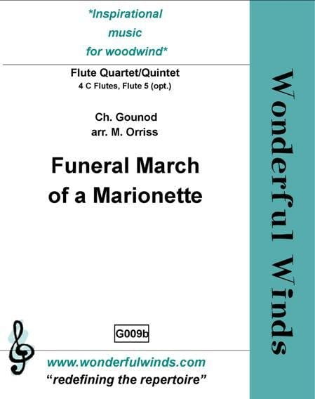 Charles Gounod: Funeral March Of A Marionette for Flute Quartet or Quintet - nuty na kwartet lub kwinet fletowy - Fredrick Lange