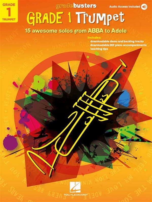 Gradebusters: Grade 1 Trumpet - 15 awesome solos from ABBA to Adele (+ audio online) - nuty na trąbkę z fortepianem