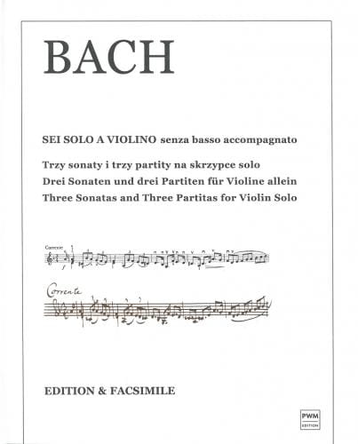 J.S. Bach: Trzy sonaty i trzy partity - nuty na skrzypce solo - Tadeusz Wroński