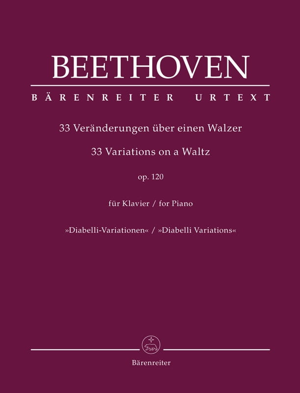 Ludwig van Beethoven: 33 Veranderungen uber einen Walzer ‘Diabelli-Variationen’ - 33 wariacje na temat walca Diabellego op. 120 - nuty na fortepian