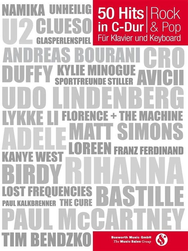 50 Hits in C-Dur fur Klavier und Keyboard - Rock & Pop 1 (PVG) - nuty na fortepian, linia melodyczna, akordy i słowa