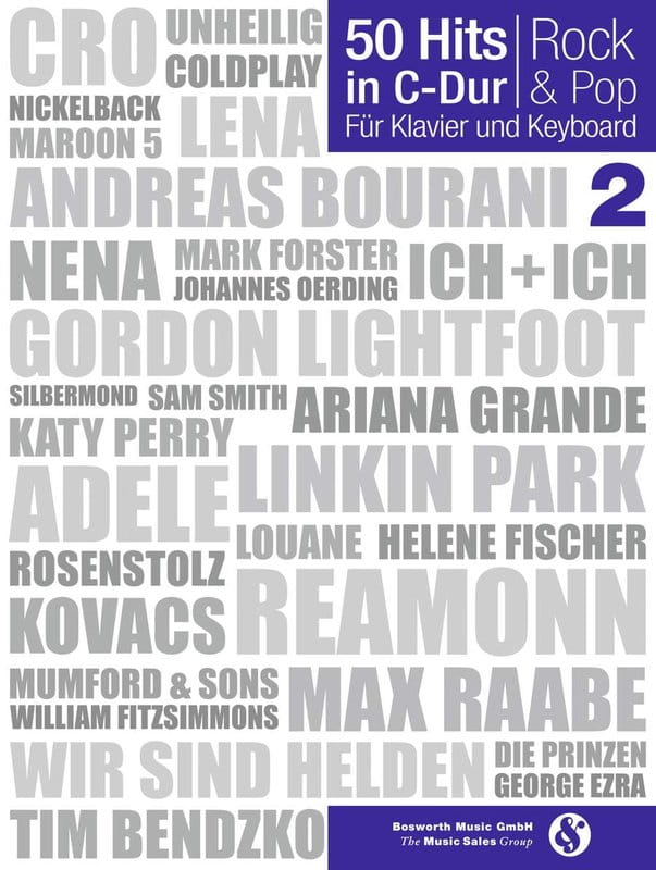 50 Hits in C-Dur fur Klavier und Keyboard (PVG) - Rock & Pop 2 - nuty na fortepian, linia melodyczna, akordy i słowa