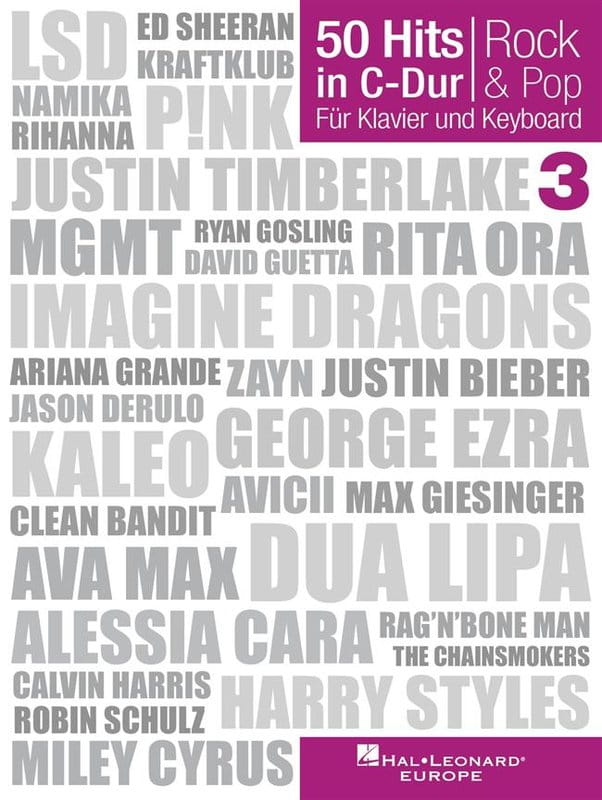50 Hits in C-Dur fur Klavier und Keyboard (PVG) - Rock & Pop 3 - nuty na fortepian, linia melodyczna, akordy i słowa