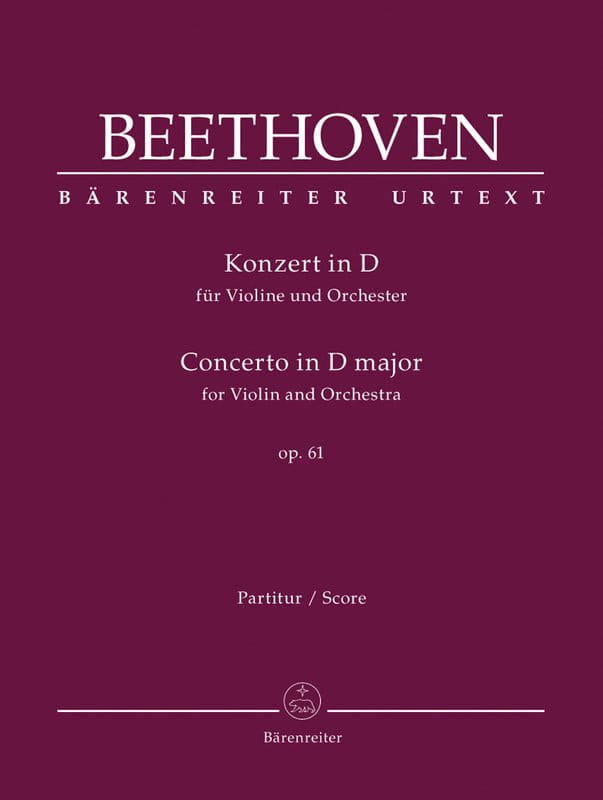 Ludwig van Beethoven: Concerto in D major for Violin and Orchestra - koncert skrzypcowy D-dur op. 61 - nuty na skrzypce i orkiestrę - partytura