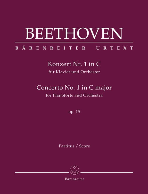 Ludwig van Beethoven: Concerto No. 1 in C major for Pianoforte and Orchestra op. 15 - I koncert fortepianowy C-dur Beethovena - nuty na fortepian i or
