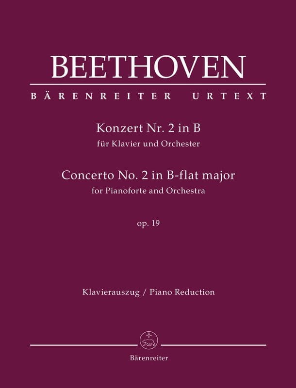 Ludwig van Beethoven: Concerto No. 2 in B-flat major for Pianoforte and Orchestra op. 19 - II koncert fortepianowy B-dur Beethovena - nuty na dwa fort