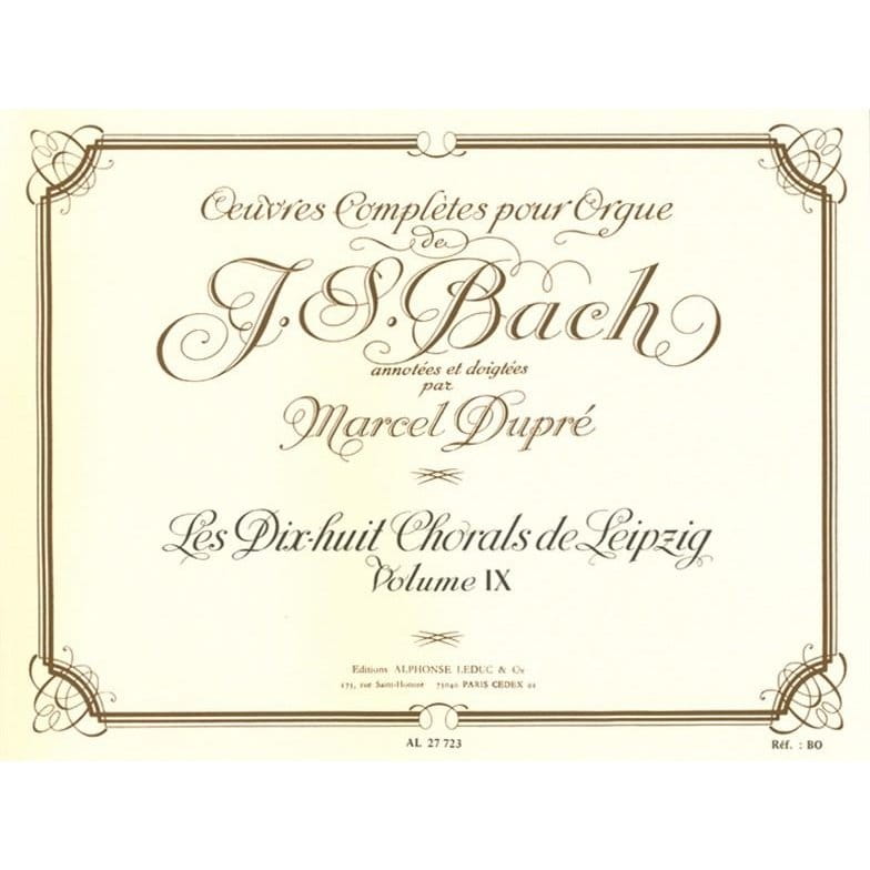 Johann Sebastian Bach: Oeuvres Completes Pour Orgue Volume 9 - utwory organowe Jana Sebastiana Bacha - Marcel Dupre
