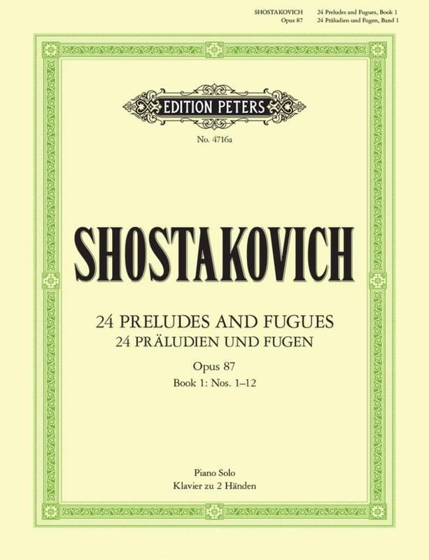 Dmitrij Szostakowicz: 24 Preludes and Fugues op. 87 Book 1 Nos. 1-12 - 24 preludia i fugi część 1 numer 1-12 - nuty na fortepian solo