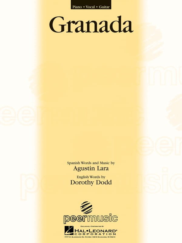 Agustin Lara: Granada - nuty na głos z fortepianem