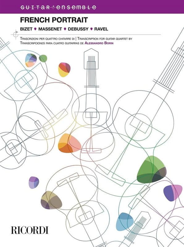 French Portrait: Georges Bizet, Jules Massenet, Claud Debussy, Mauricy Ravel, Alessandro Borin - nuty na kwartet gitarowy
