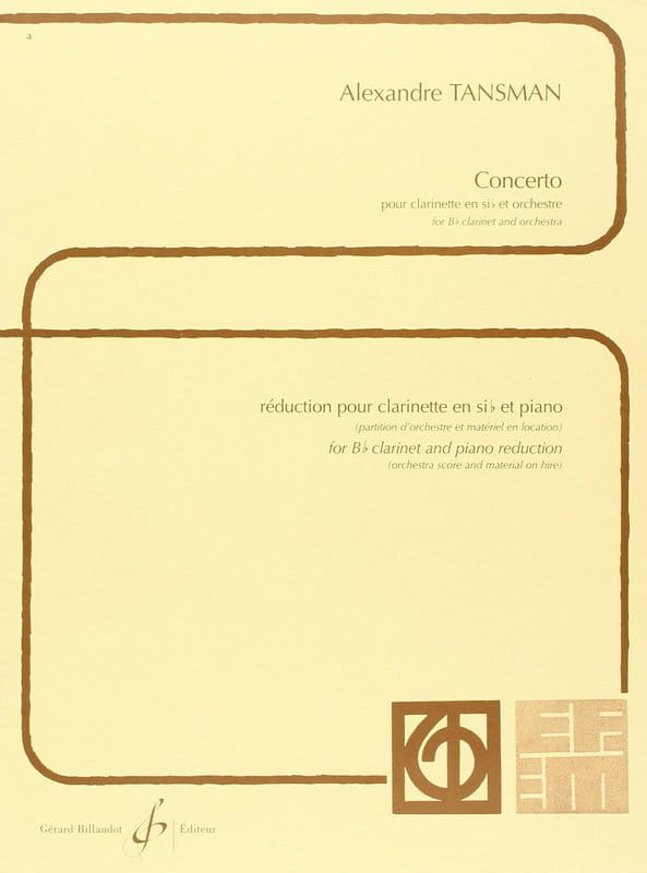 Aleksander Tansman: Concerto for Clarinet - nuty na klarnet i fortepian
