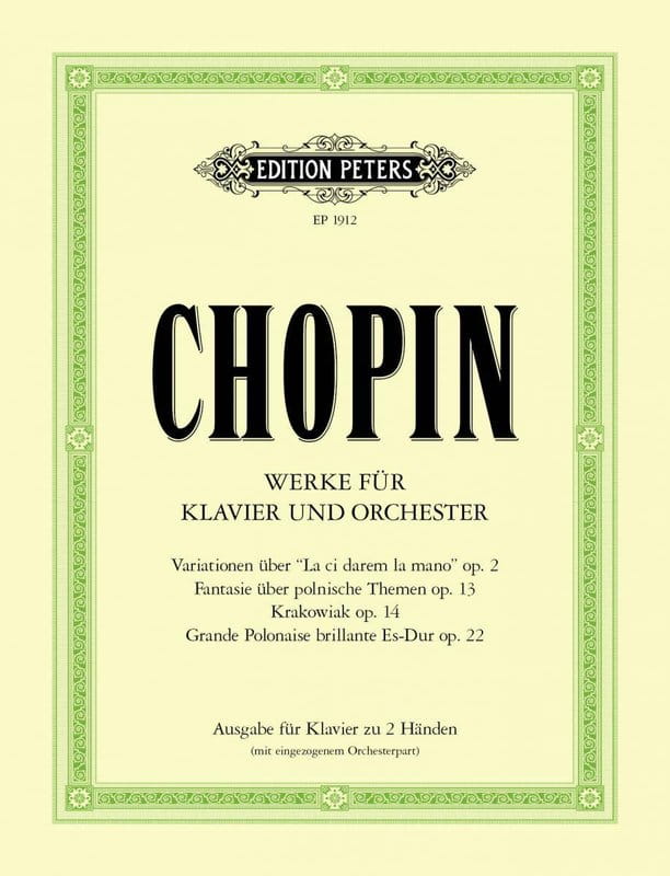 Fryderyk Chopin: Werke fur Klavier und Orchester op. 2, 13, 14, 22 ausgabe fur Klavier zu 2 Handen - Utwory na fortepian i orkiestrę - nuty na fortepi