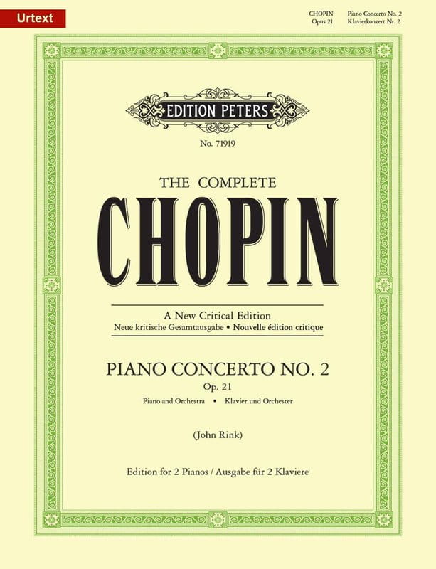 Fryderyk Chopin: Konzert fur Klavier und Orchester Nr. 2 f-moll op. 21 - II koncert fortepianowy - nuty na dwa fortepiany