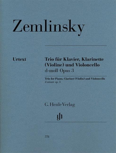 Alexander von Zemlinsky: Trio for Piano, Clarinet (Violin) and Violoncello d minor op. 3 - Trio fortepianowe d-moll - nuty na klarnet (skrzypce), wiol