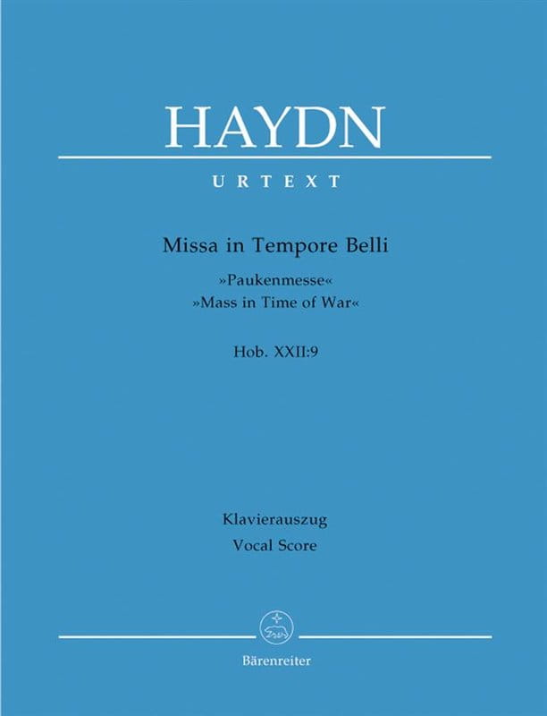 Joseph Haydn: Missa in Tempore Belli Hob. XXII:9 - Paukenmesse - Mass in Time of War - Msza Czasu Wojny C-dur - nuty na chór SATB z fortepianem