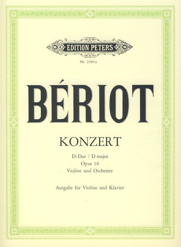 Charles Auguste de Beriot: Konzert Nr. 1 D-dur op. 16 fur Violine und Orchester - I koncert skrzypcowy - nuty na skrzypce i fortepian