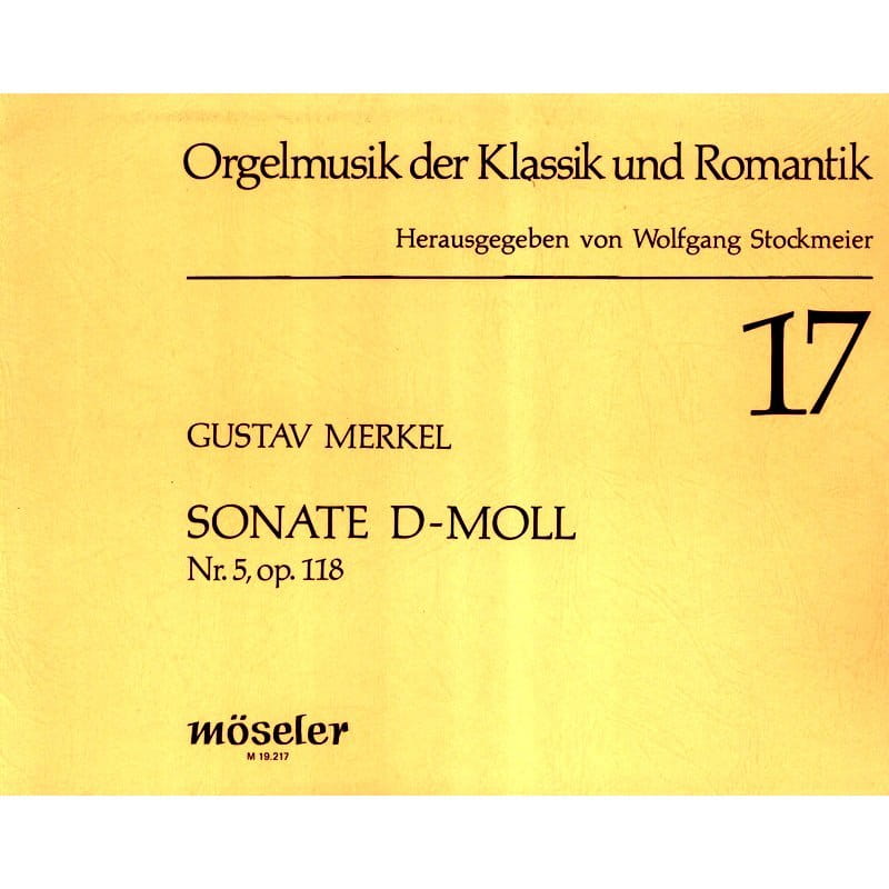 Gustav Merkel: Sonata nr 5 d-moll op. 118 fur orgel - nuty na organy