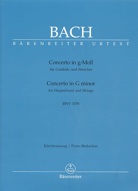 Jan Sebastian Bach: Concerto for Harpsichord and Strings G minor BWV 1058 - koncert klawesynowy (fortepianowy) nr 7 g-moll - nuty na dwa klawesyny (fo