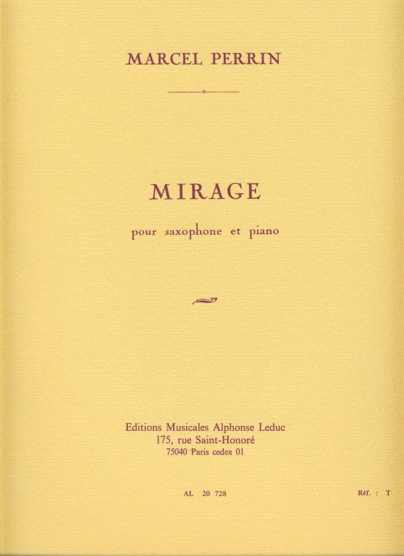 Marcel Perrin - Mirage - nuty na saksofon altowy z fortepianem