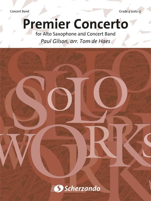 Paul Gilson: Premier Concerto for Alto Saxophone and Concert Band - Tom De Haes (Score & Parts) - nuty na saksofon altowy i orkiestrę dętą