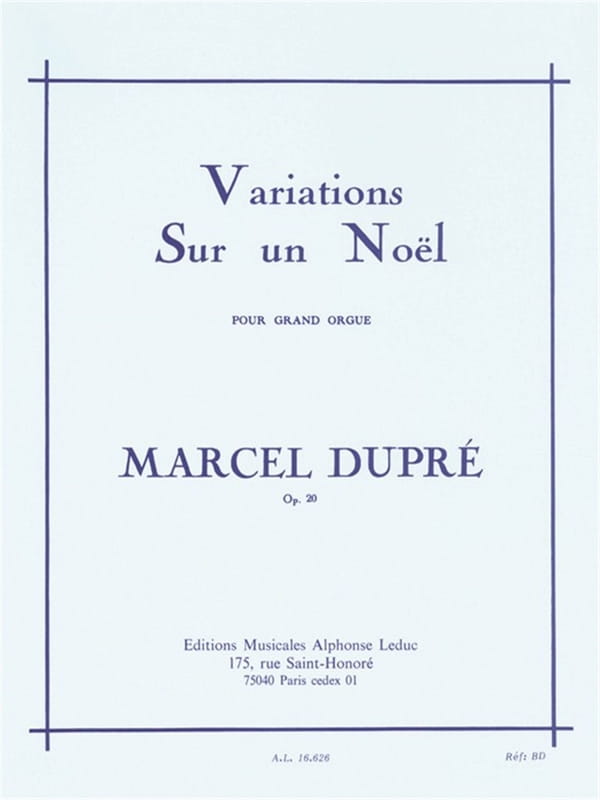 Marcel Dupré: Variations Sur un Noel op. 20 pour grand orgue - Wariacje na temat kolędy - nuty na organy