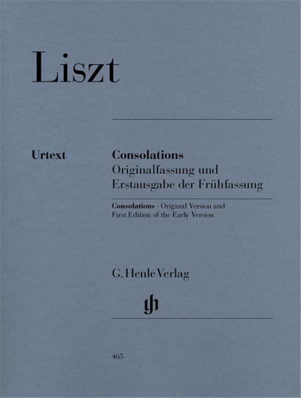 Ferenc Liszt: Consolations - Konsolacje - wersja oryginalna oraz pierwsze wydanie wcześniejszej wersji - nuty na fortepian