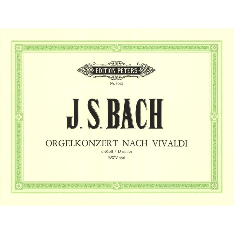 Jan Sebastian Bach: Orgelkonzert nach Vivaldi - Concerto D minor BWV 596 after Antonio Vivaldi - koncert organowy d-moll - nuty na organy